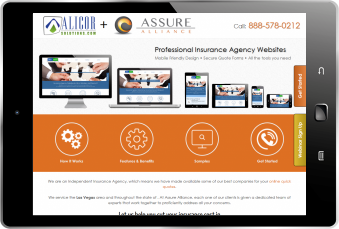 screenshot of website on tablet